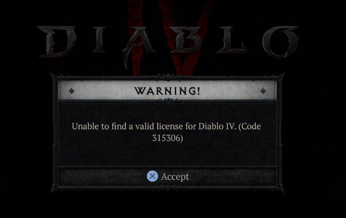 Diablo 4」PS5版ユーザーに「Couldn’t discover legitimate license」エラーが発生、Blizzardがフィードバック