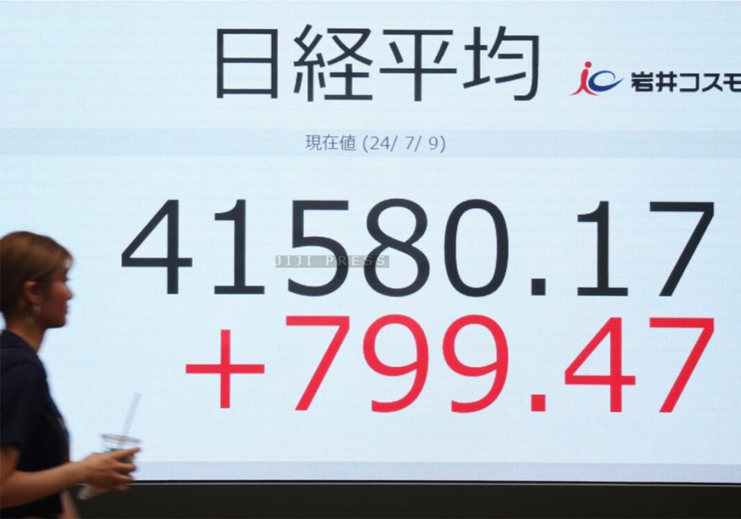 東京株、史上最高値を更新＝日経平均初の４万１０００円台