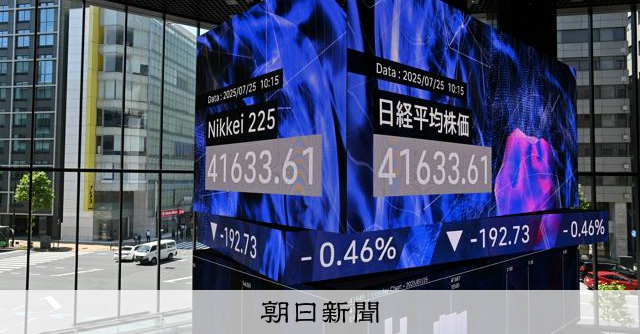 日経平均、反落して一時200円超安　急上昇の過熱感から売り優勢に
